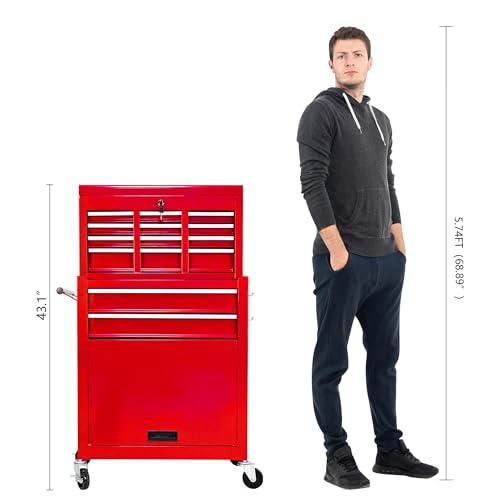 5-Drawer Rolling Tool Chest with Brake Casters, Black E95317