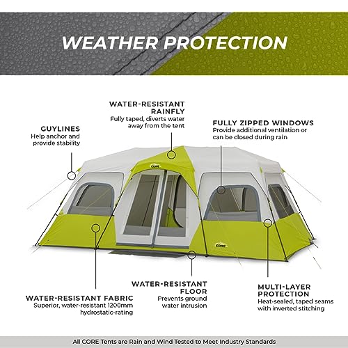 CORE Instant Cabin Tents 6 Person Family Pop Up Camping Tent R26561