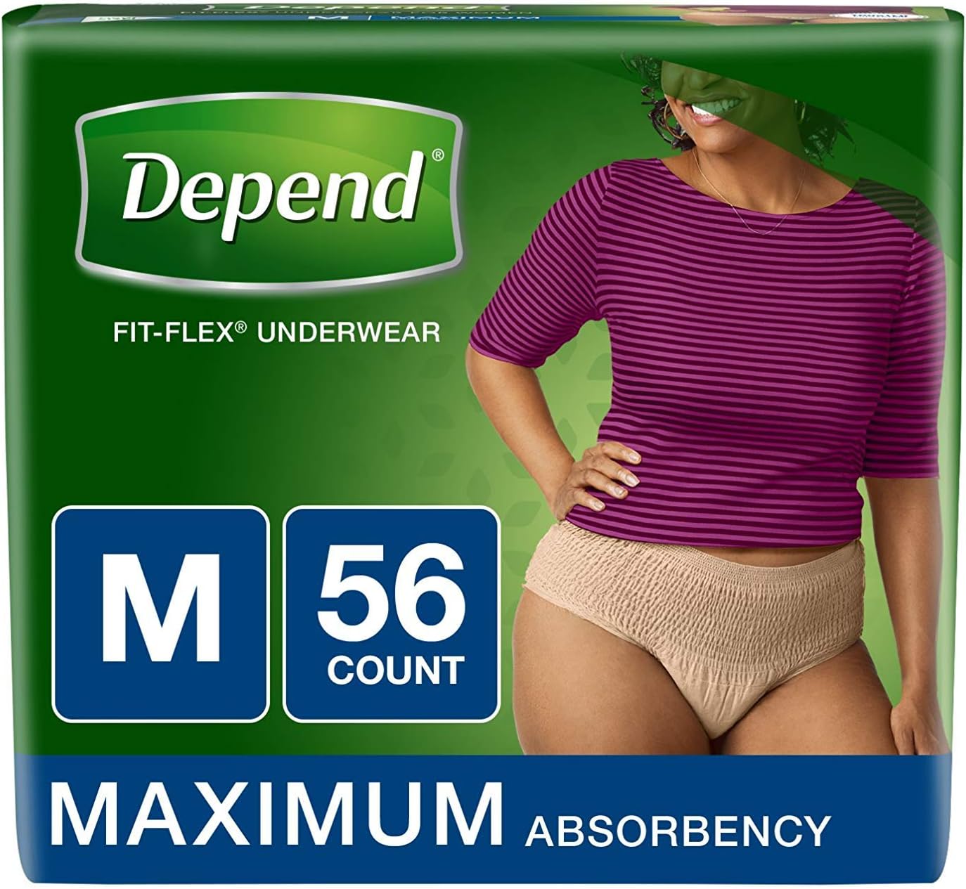 Depend Women's Fit Flex Incontinence Underwear - Tan - M - 56ct