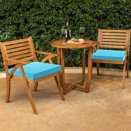 Outdoor Chair Cushions Set of 4, Waterproof Patio Seat Cushions with Ties, Black A5741