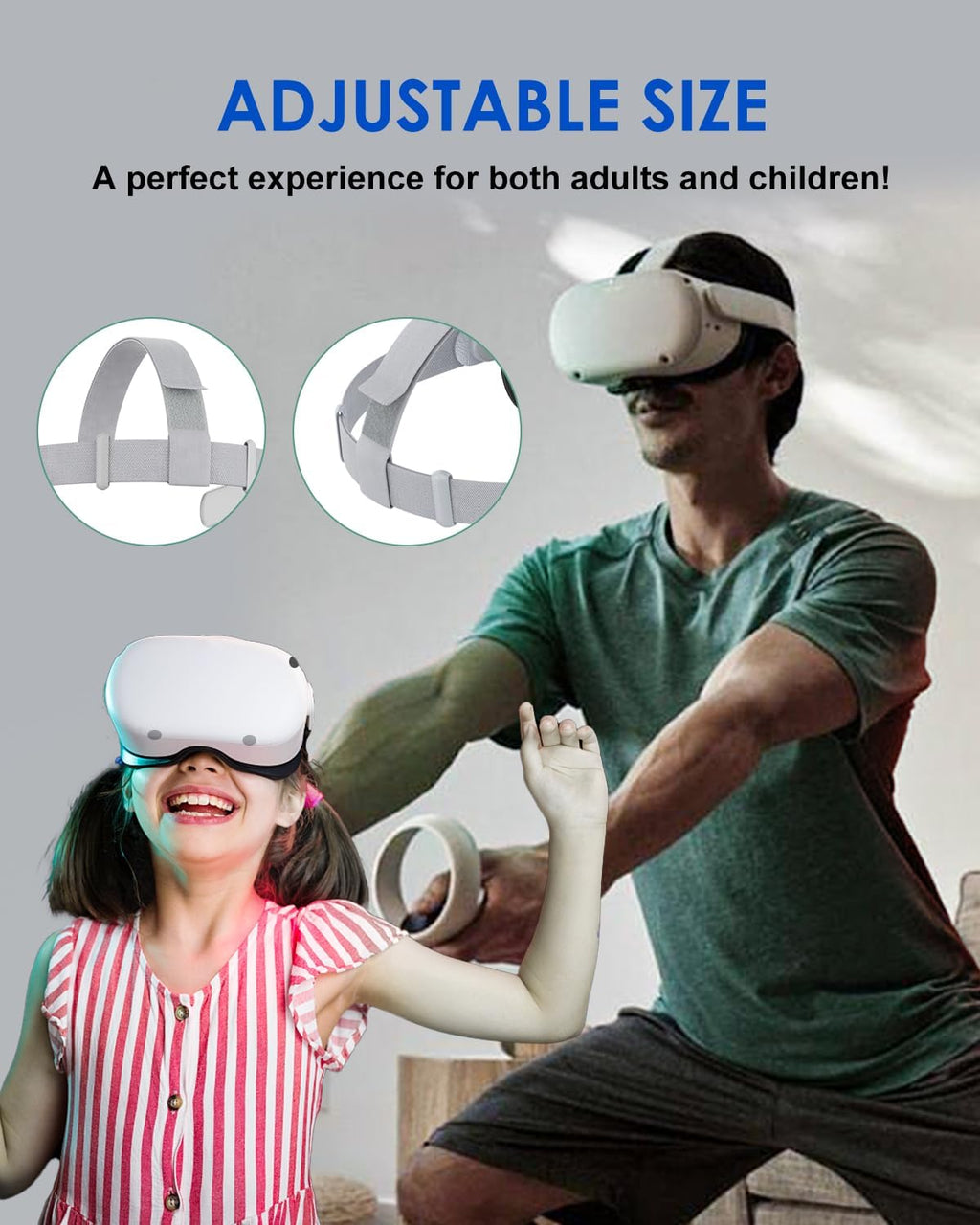 Head Strap for Oculus Quest 2 with 2 Thumb Grip Caps T411