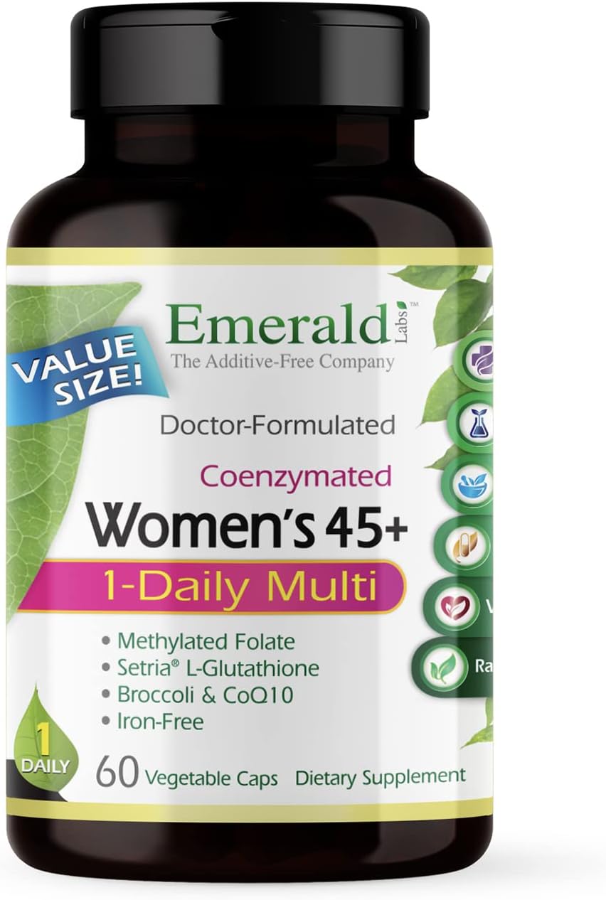 EMERALD LABS Women's 45+ & Men's 45+ 1-Daily Multi (60 Caps) Multivitamin Q155502
