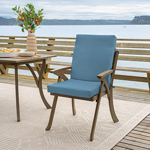 ARDEN Outdoor Dining Chair Cushion 20 x 20 in Weather-Proof Fade Resistant Sapphire Blue J523