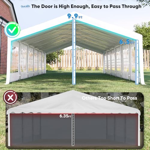 Quictent 20x20 Party Tent Heavy Duty Outdoor Canopy with Storage Bags M75972