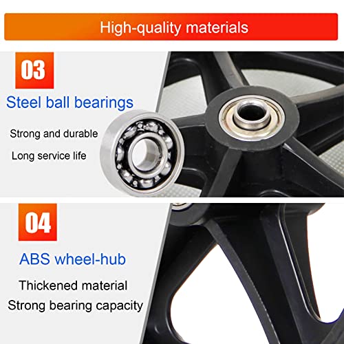 2 Pcs Front Castor Wheel 7 Inch 8 Inch Wheelchair Wheels Solid Rubber with Bearing X955