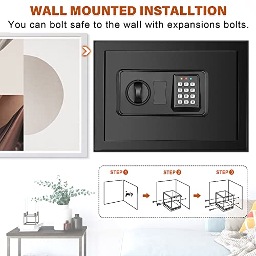 Fireproof Waterproof Safe Box with Digital Keypad and Key K88455