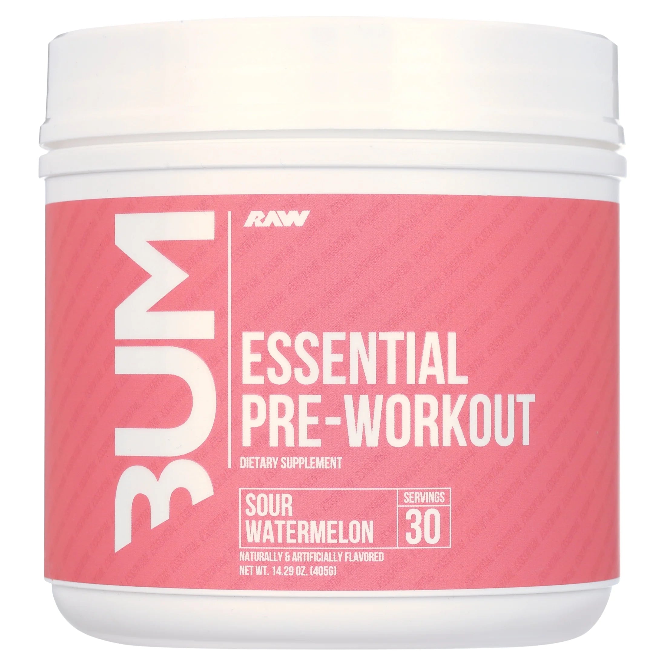 RAW Nutrition Essential Pre Workout Powder, Sour Watermelon, 30 Servings V6904