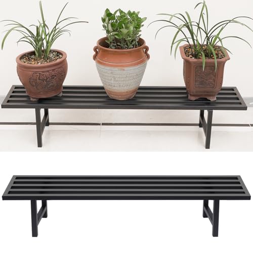 1 Tier Metal Plant Stand, 45.4" L x 8.66" W x 7.9" H, 220 LB Capacity, Heavy Duty Plant Bench for Home Indoor and Outdoor Raised