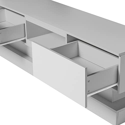 LED TV Stand for 32-55 Inch TV with Storage Drawers and RGB LED Backlight E402158