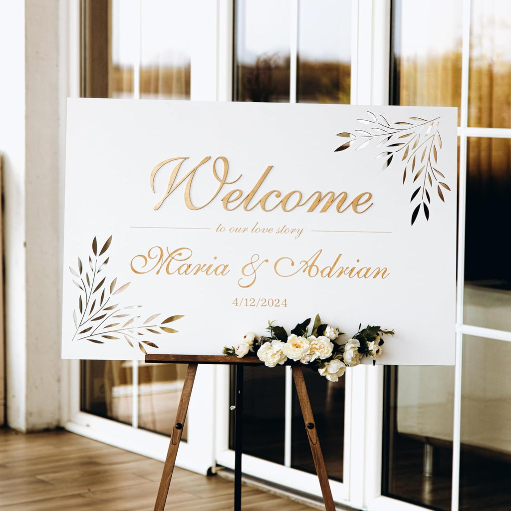 Wooden Wedding Welcome Sign | Custom Poster |Custom Wedding Decor | Personalized Welcome Wedding Sign | Banners And Signs Customize | Wedding & Reception Decorations | Welcome Sign
