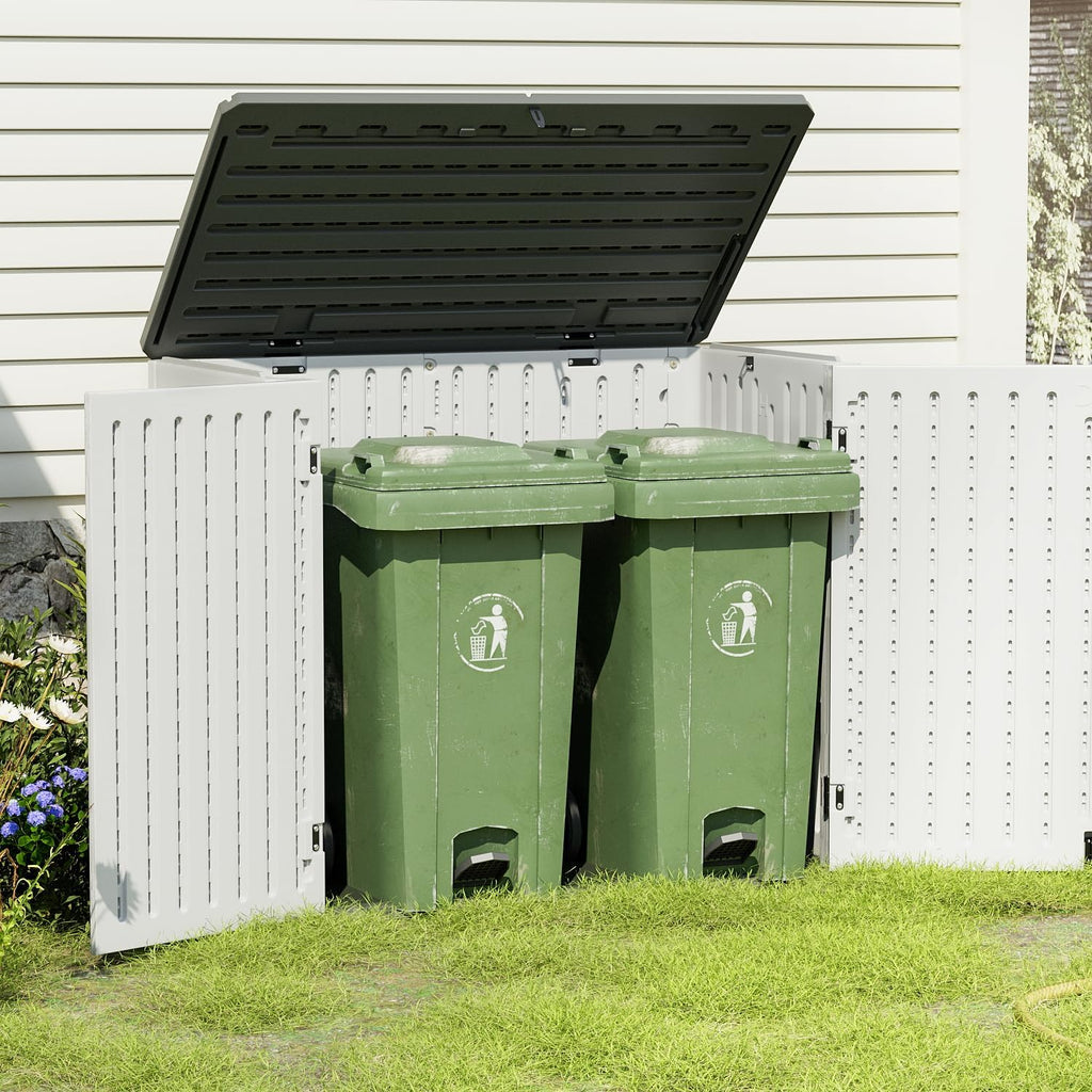 Greesum Outdoor Storage Shed 4 x 2 ft Resin Utility Tool Shed with Lock, White M5068