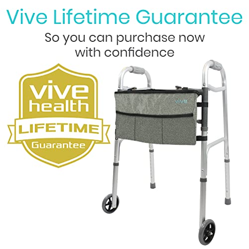 Vive Mobility Folding Walker for Seniors with Wheels and Bag R4434