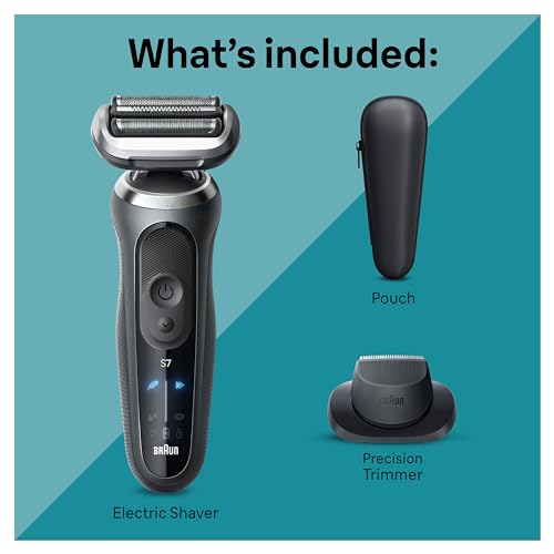 Braun Series 7 7120s Electric Shaver for Men, Wet & Dry, Waterproof, Precision Trimmer, Space Grey N44970