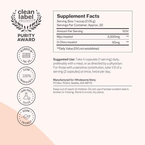 Inositol Supplement Powder | Myo & D-Chiro Inositol | Vitamin B8 | 40:1 Ratio M289626