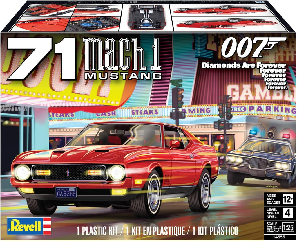 Revell Level 4 Model Kit 1971 Ford Mustang Mach 1 James Bond 007 1/25 Scale Z705