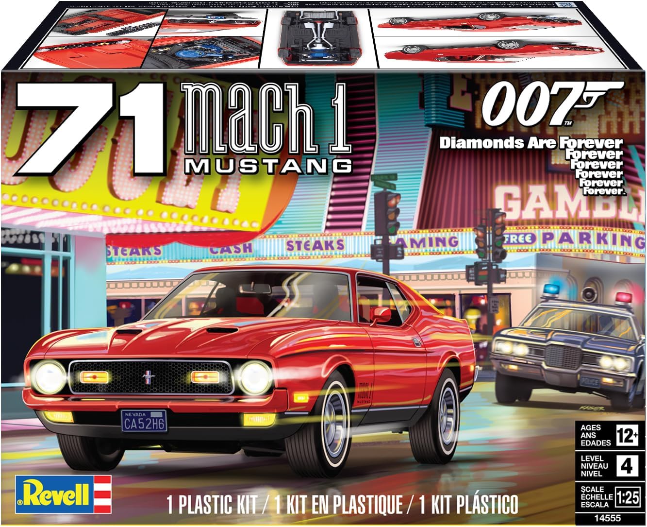Revell Level 4 Model Kit 1971 Ford Mustang Mach 1 James Bond 007 1/25 Scale Z705