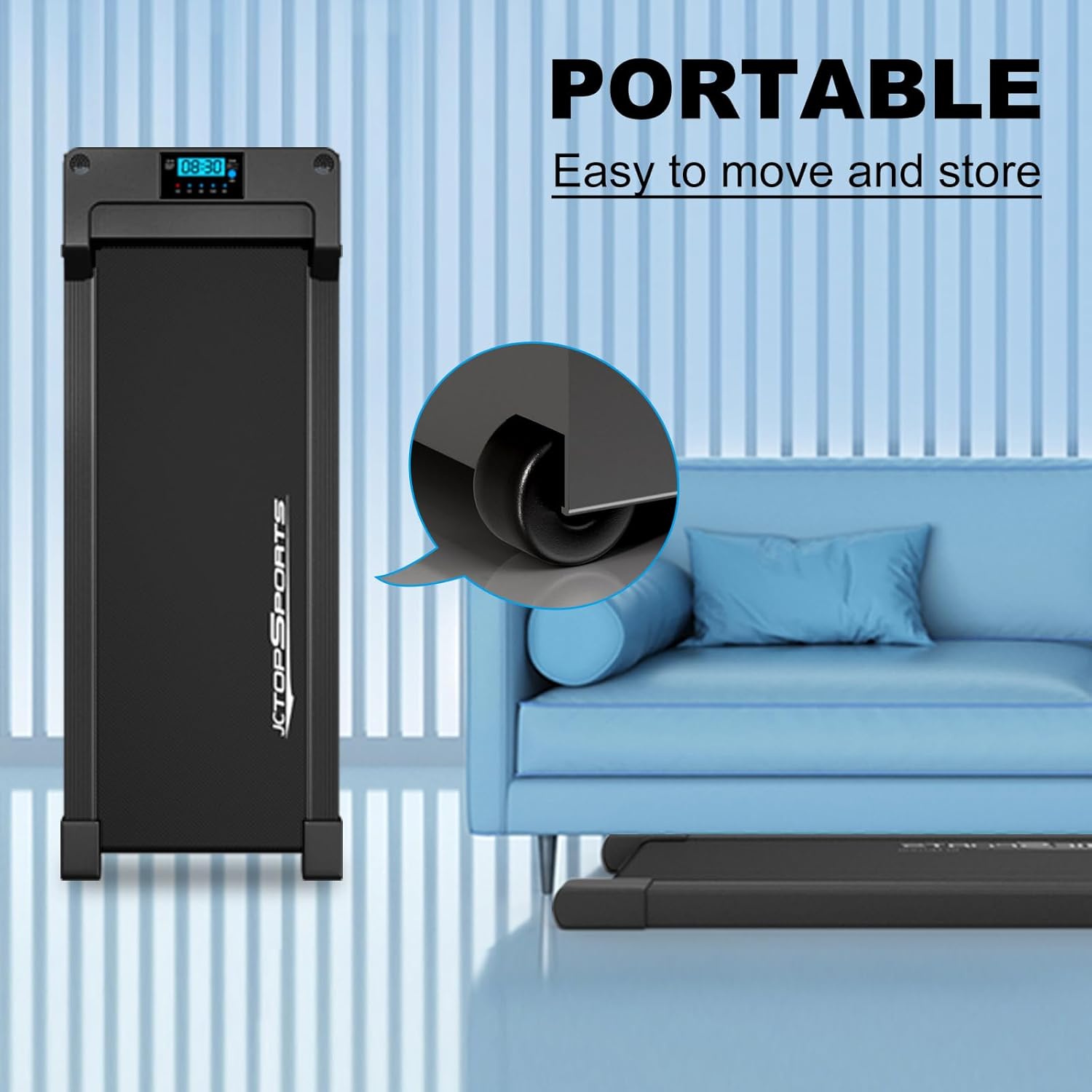 2 in 1 Portable Walking Pad Treadmill with Remote Control, LED Display H663