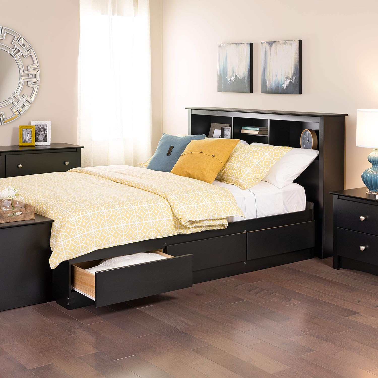 Prepac Full Mate's Platform Storage Bed with 6 Drawers, Black J3092