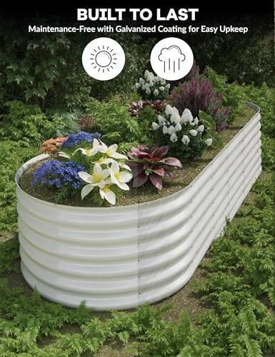 4x2x2Ft Oval Galvanized Steel Raised Garden Bed - Outdoor Metal Planter Box for Vegetables, Flowers, Herbs L43315