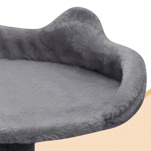 MoNiBloom Cat Tree 60 Inch with 2 Cat Condos, Scratching Post, Smoky Grey U3835