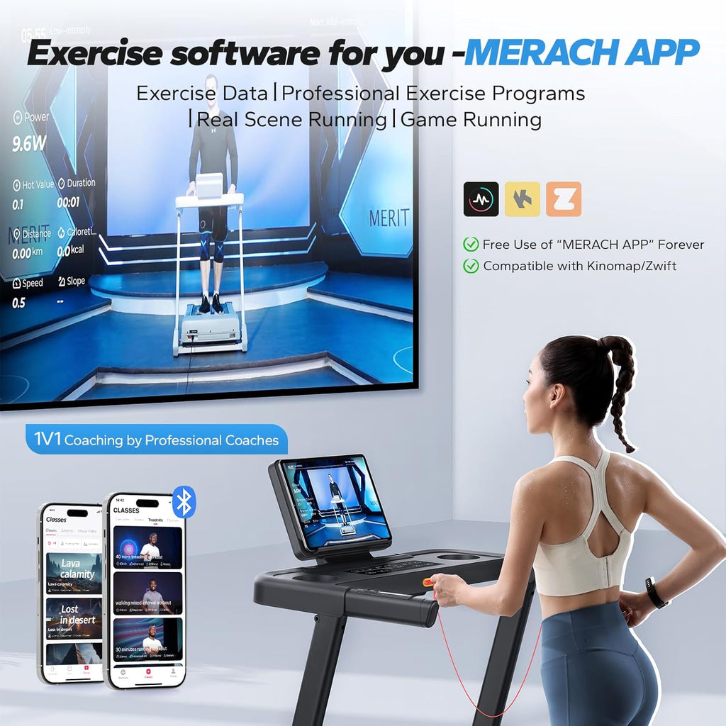 MERACH Foldable 2 in 1 Treadmill with 6% Incline for Home P367