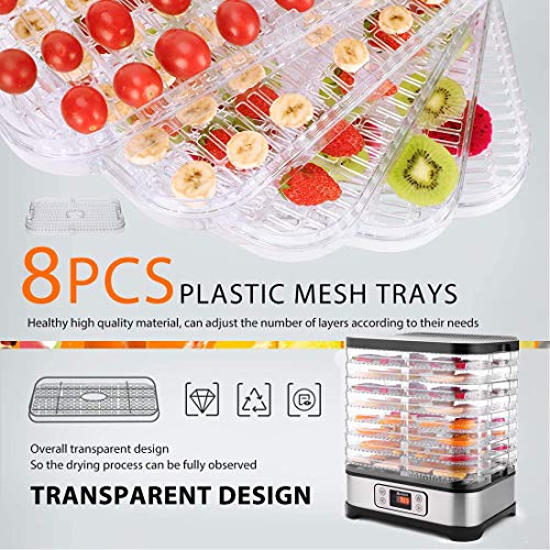 Food Dehydrator Machine, 8 Trays, 400W Digital Timer, BPA Free X8953