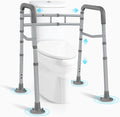 Toilet Safety Rails - Adjustable Detachable Toilet Safety Frame with Arms - Heavy-Duty Stand Alone Toilet Support Rails for Seniors - Fits Any Toilets - FSA/HSA Eligible
