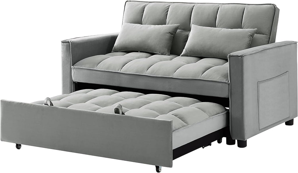 Eafurn Convertible Sleeper Sofa Bed with Adjustable Backrest, Grey E147724