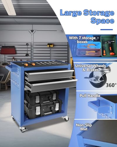 5-Drawer Rolling Tool Chest with Brake Casters, Black E95317