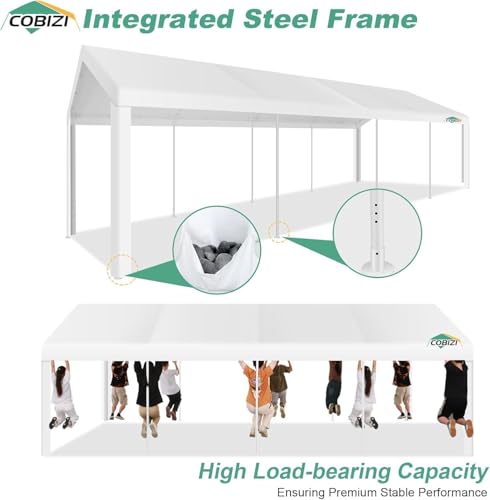 COBIZI 20x40 Party Tent Heavy Duty with Removable Sidewall, White S4012