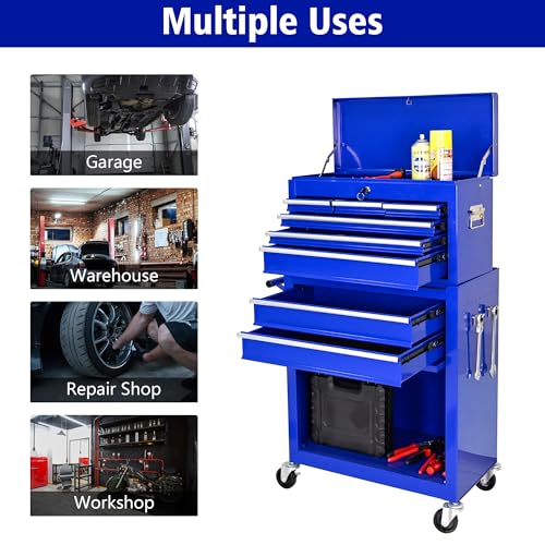 5-Drawer Rolling Tool Chest with Brake Casters, Black E95317