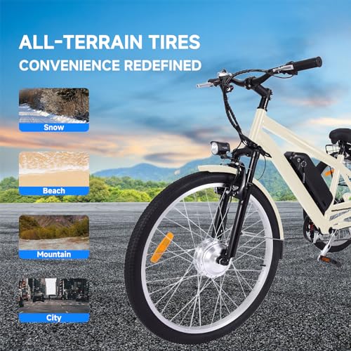 Electric Tricycle for Adults 24" & 26" 3-Wheel with Basket, 350W Motor, 36V Battery F231017