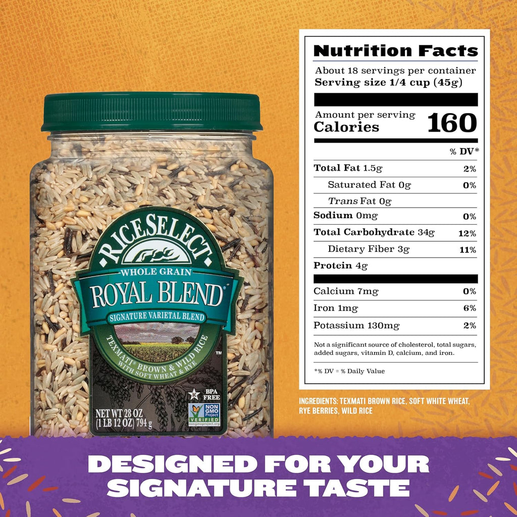 RiceSelect Texmati Brown & Wild Rice Royal Blend, 28 oz V521572
