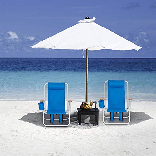 Folding Beach Chair for Adults with Cup Holder, Blue F477648