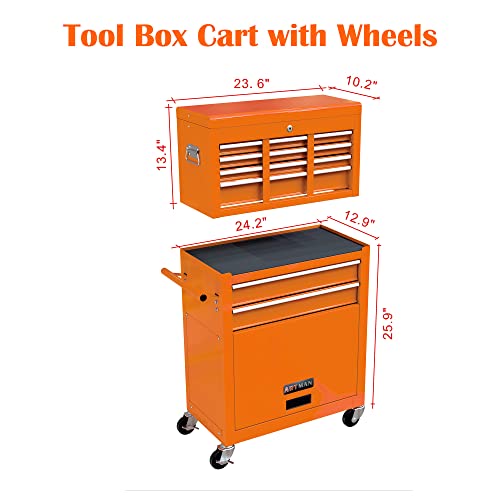5-Drawer Rolling Tool Cart with Wheels, Black V51953
