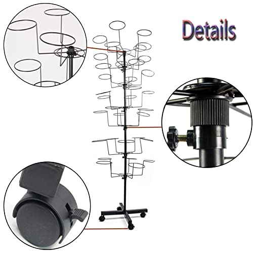 uyoyous 5-Tier Rotating Hat & Wig Display Rack Metal Floor Stand S597