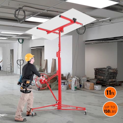 Drywall Lift 11FT, Adjustable Panel Hoist, 150LBS, Red H110533