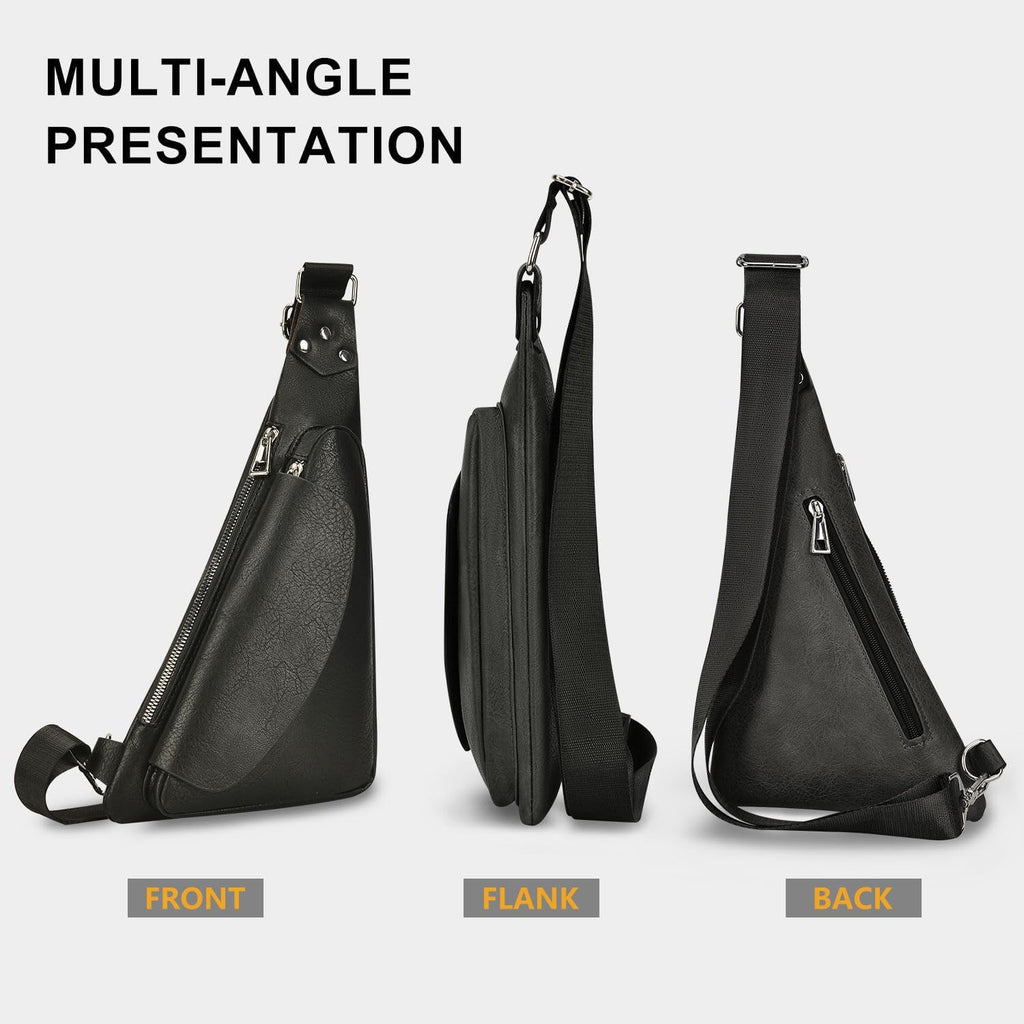Men's Leather Anti-Theft Crossbody Sling Bag J5827
