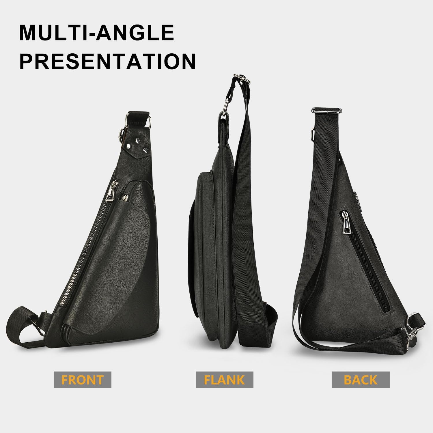 Men's Leather Anti-Theft Crossbody Sling Bag J5827