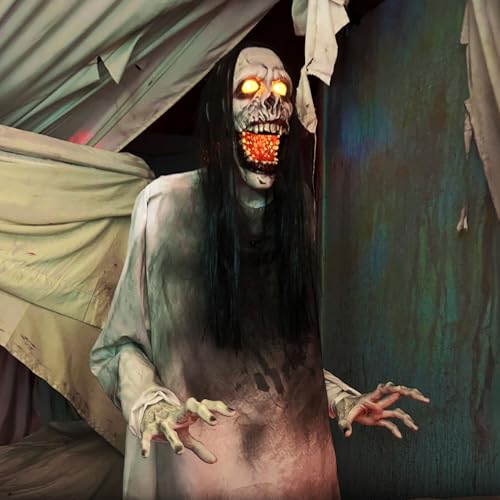 Haunted Hill Farm 5.9 ft Animatronic Lurching Woman by Tekky S393