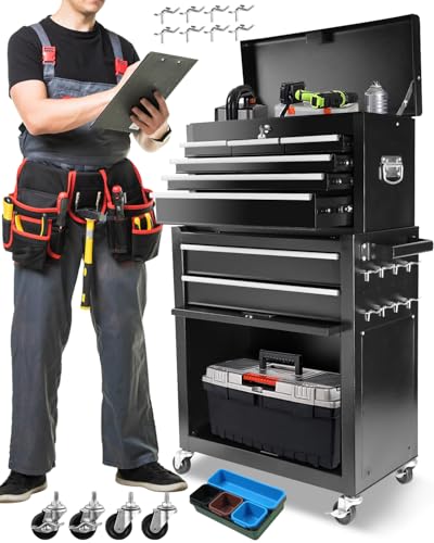 5-Drawer Rolling Tool Chest with Brake Casters, Black E95317