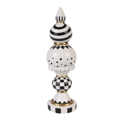 Black and White Checkered Snowman Christmas Decorations Indoor W584