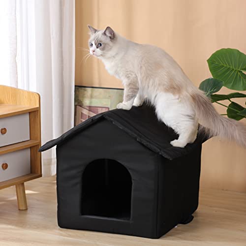 Outdoor Cat House Waterproof Shelter for Cats and Dogs, Brown W706
