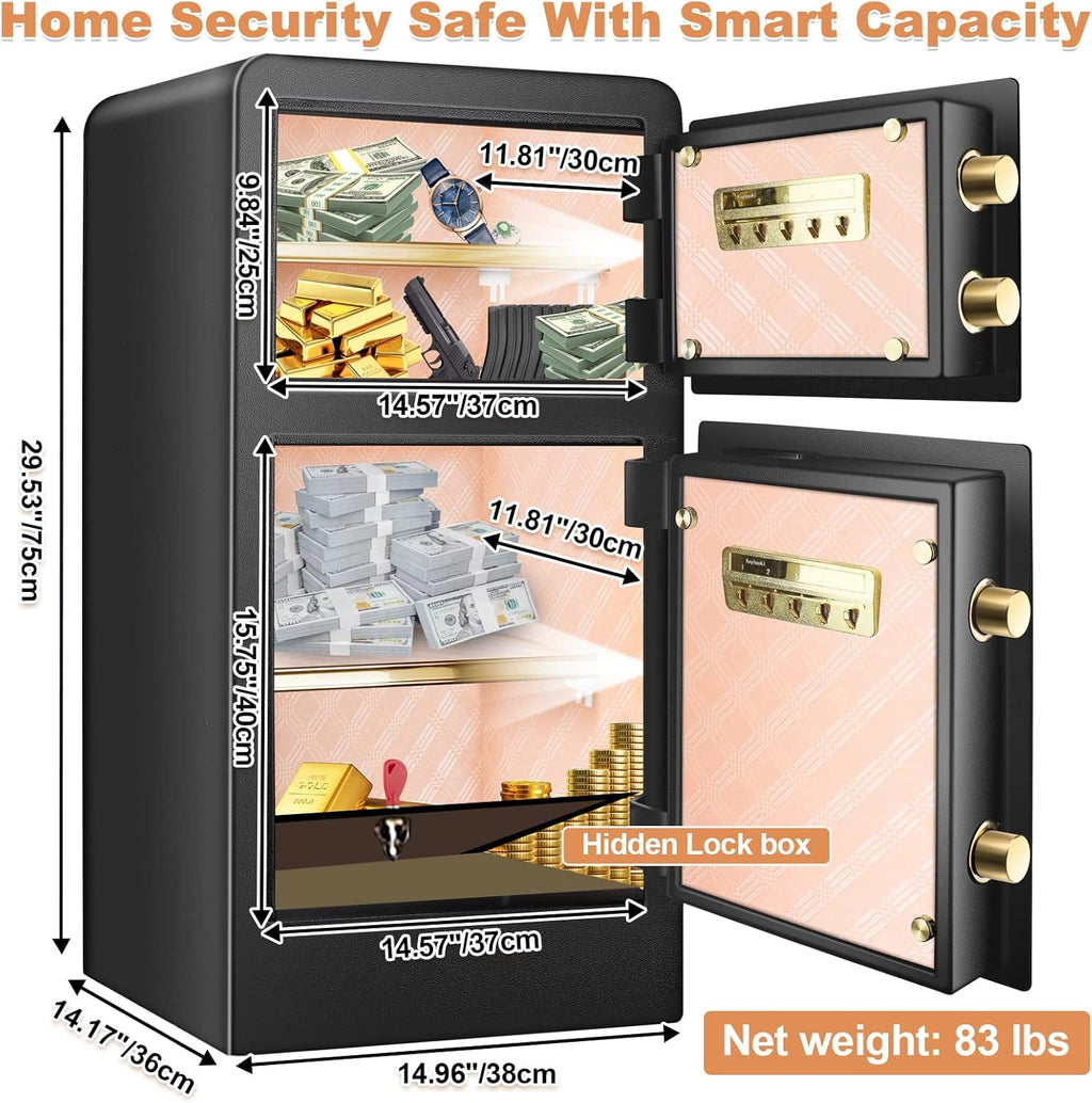 3.6 Cubic Fireproof Safe Box with Double Safe, Heavy Duty Security Home Safe D96247