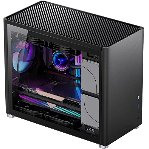 JONSBO D30 White Mini Micro ATX Tower Computer Case, Aluminum/Steel/Tempered Glass-1 Side, Simple High Compatibility MATX Case, Support 240 Water & 168mm Air Cooling, 355mm GPU,Interchangeable Side