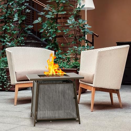 BALI OUTDOORS 50000 BTU Propane Fire Pit Table with Lid, 28 inch, Black Y709007