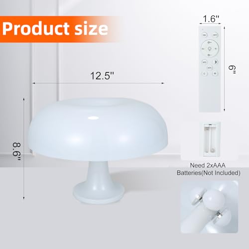 Orange Mushroom Table Lamp, Dimmable, 3 Lighting Settings, Retro Desk Lamp I821073