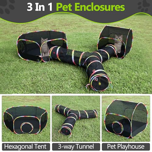 Outdoor Cat Enclosure with Storage Bag, Cat Tunnel Playground for Small Animals D823