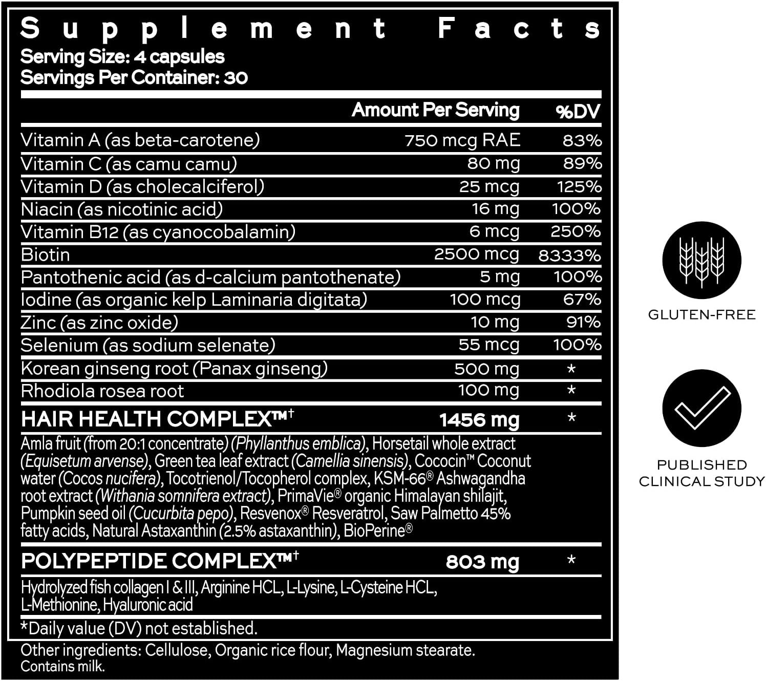 Hush & Hush DeeplyRooted Hair Supplement for Stronger, Healthier Hair - 120 Capsules M168
