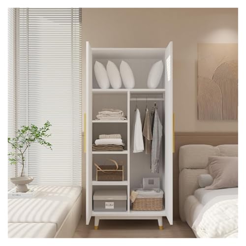 Armoire Wardrobe Closet 4-Door Storage Cabinet with 2 Drawers Y4153